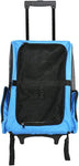 Pet Travel Carrier Backpack with Wheels, Soft Oxford Rolling Luggage Bag for Cat Dog Small Animal