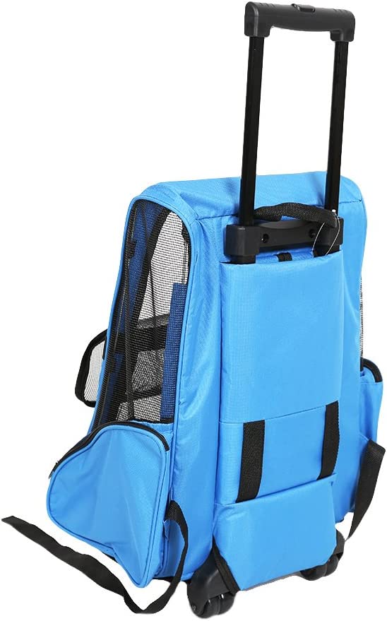 (Out of Stock) Pet Travel Carrier Backpack with Wheels, Soft Oxford Rolling Luggage Bag for Cat Dog Small Animal