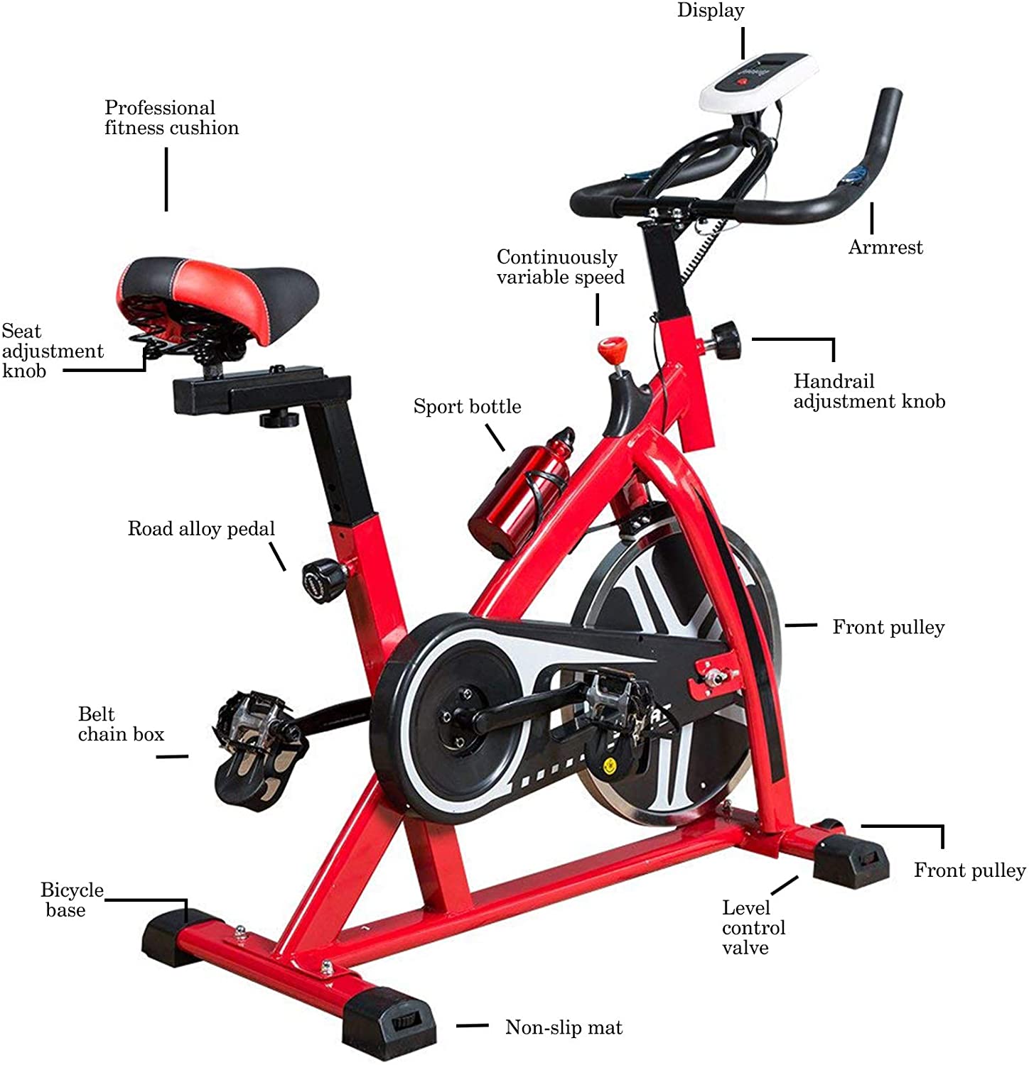 (Out of Stock) Upgraded Spinning Bike Home Fitness Equipment Indoor Silent Bicycle,Basic Sports Bike