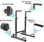 Heavy Duty Steel Dip Stand Station Adjustable Height Strength Training Pull Push Up Bar For Home Gym