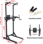 Adjustable Height 62.2" to 84.5" Strength Power Tower Dip Station Pull Up Bar Workout Equipment, Holds Up to 660LBS