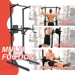 Adjustable Height 62.2" to 84.5" Strength Power Tower Dip Station Pull Up Bar Workout Equipment, Holds Up to 660LBS