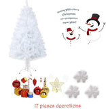 5 Feet Artificial Christmas Tree White Small Fake Xmas Tree Realistic Pine Trees with Solid Metal Stand, 450 Tips