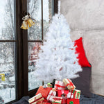 5 Feet Artificial Christmas Tree White Small Fake Xmas Tree Realistic Pine Trees with Solid Metal Stand, 450 Tips