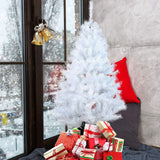 5 Feet Artificial Christmas Tree White Small Fake Xmas Tree Realistic Pine Trees with Solid Metal Stand, 450 Tips