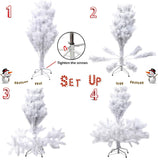 5 Feet Artificial Christmas Tree White Small Fake Xmas Tree Realistic Pine Trees with Solid Metal Stand, 450 Tips