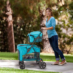 Double Decker Pet Stroller 4 Wheels Lightweight Foldable Dog and Cat Strollers Carrier for Walk, Travel, Jogger