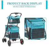 Double Decker Pet Stroller 4 Wheels Lightweight Foldable Dog and Cat Strollers Carrier for Walk, Travel, Jogger