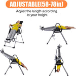 Heavy Duty Inversion Table for Back Adjustable Pain Therapy Training w/ Protective Belt Support