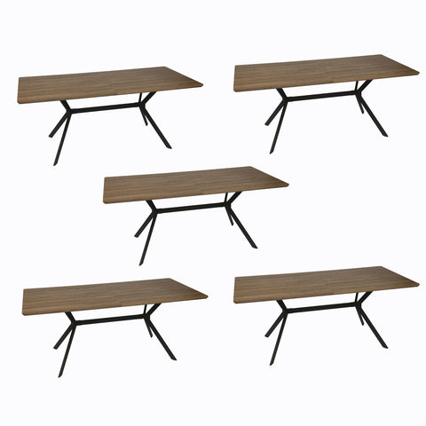 5Pcs Dining Tables Mid-Century Vintage Kitchen Tables for Dining Room Balcony Cafe Bar Walnut