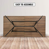 5Pcs Dining Tables Mid-Century Vintage Kitchen Tables for Dining Room Balcony Cafe Bar Walnut
