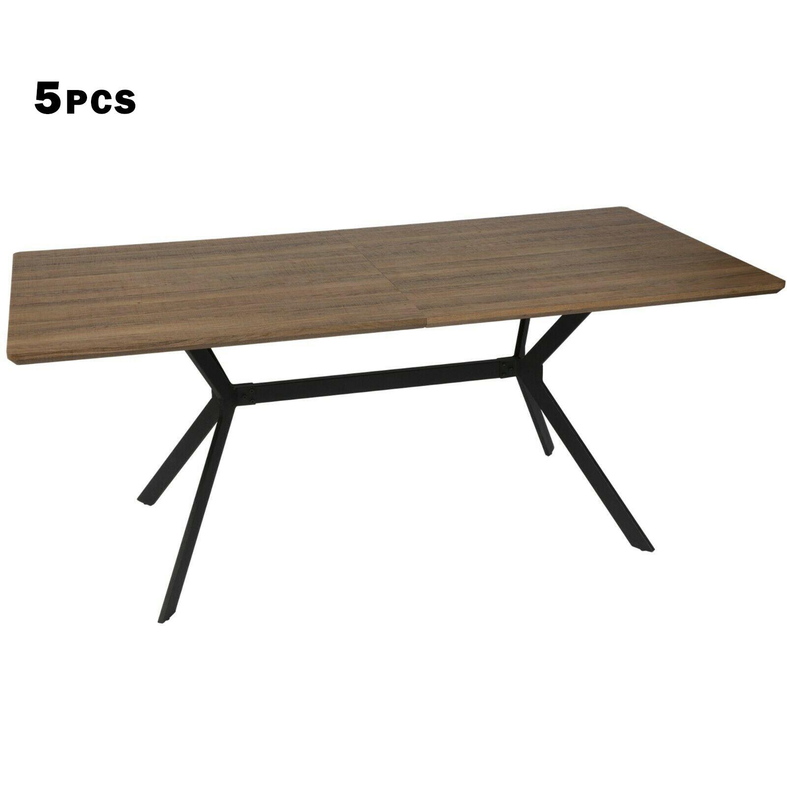 5Pcs Dining Tables Mid-Century Vintage Kitchen Tables for Dining Room Balcony Cafe Bar Walnut - Bosonshop