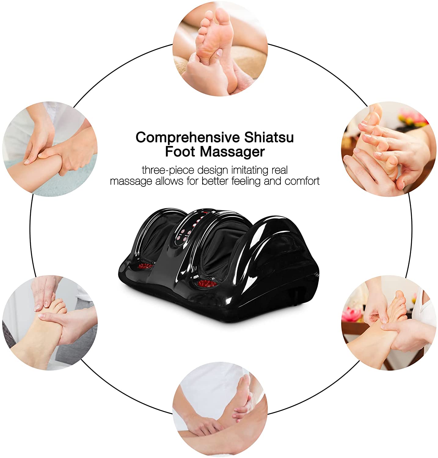 Electric Multilevel Settings Foot Massager Machine with Soothing Heat Deep Kneading Rolling for Foot Pain