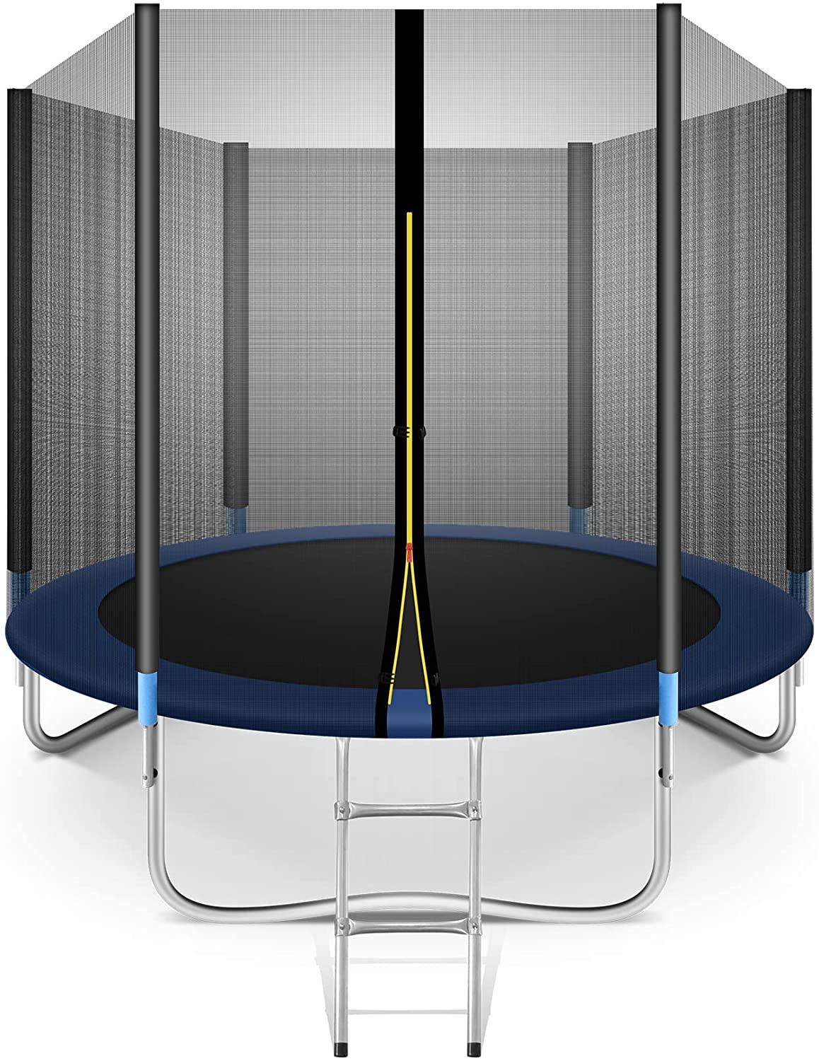 8FT Trampoline with Safety Enclosure Net and Ladder Bounding Table,Trampoline Combo Jumping Trampoline Fitness - Bosonshop