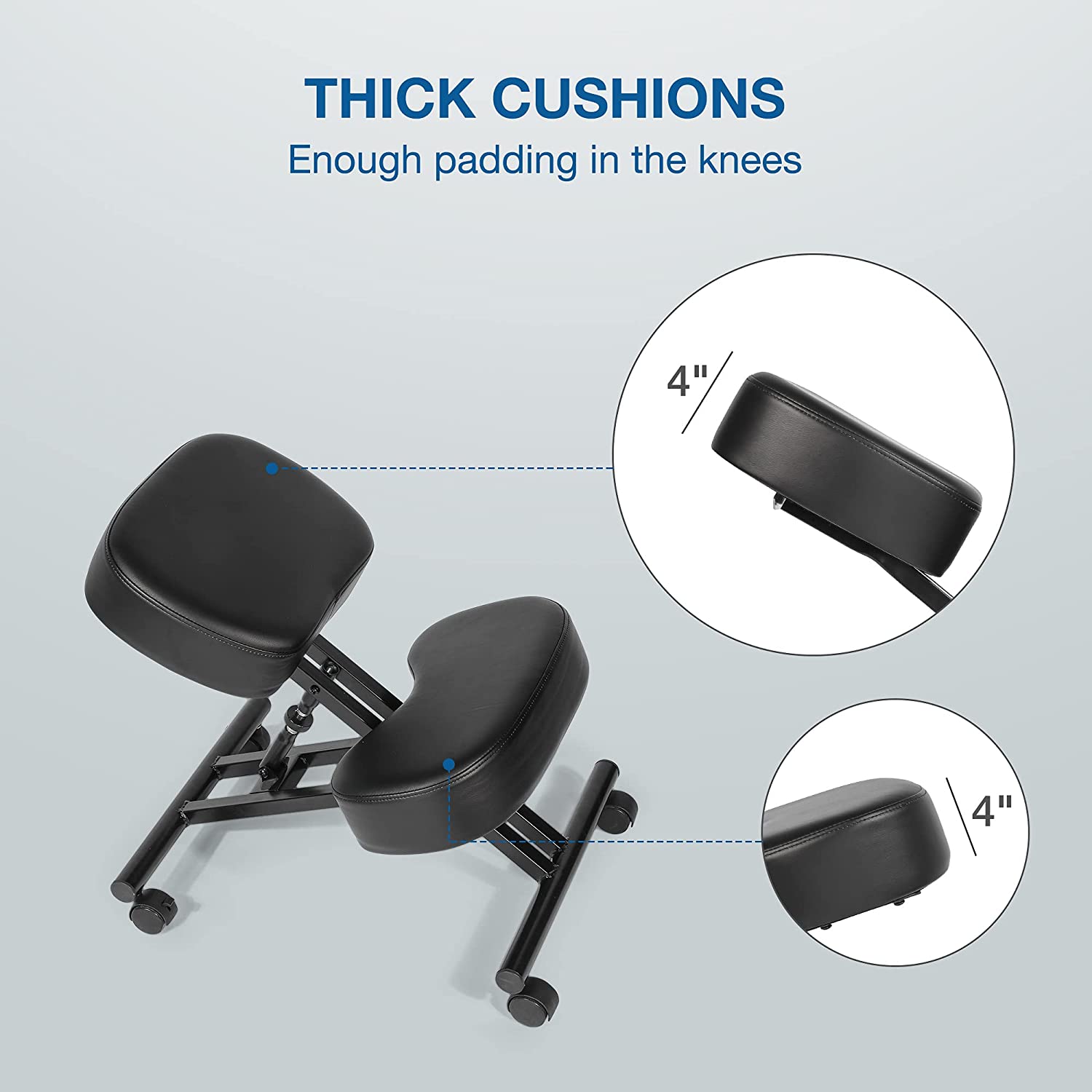 Ergonomic Kneeling Chair for Relieving Back Pain, Posture Correcting Knee Stool for Home Office Work Station