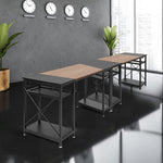 47.2" Computer Desk w/ 4 Storage Shelves & 4 Hooks, Large Desk Study Writing Table, Home Office Desk w/ CPU Stand, Black