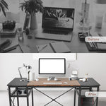 47.2" Computer Desk w/ 4 Storage Shelves & 4 Hooks, Large Desk Study Writing Table, Home Office Desk w/ CPU Stand, Black