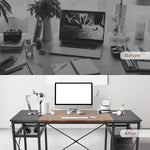 47.2" Computer Desk w/ 4 Storage Shelves & 4 Hooks, Large Desk Study Writing Table, Home Office Desk w/ CPU Stand, Black