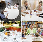 65" Dia Round Dining Table Comfortable, White Patio Plastic Folding Table for Outdoor