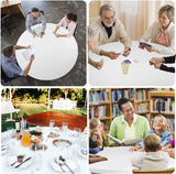 65" Dia Round Dining Table Comfortable, White Patio Plastic Folding Table for Outdoor