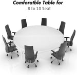 65" Dia Round Dining Table Comfortable, White Patio Plastic Folding Table for Outdoor