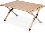 Folding Camping Roll Up Wooden Table Foldable Indoor Outdoor Low Height Portable Picnic Table - Bosonshop