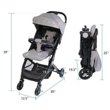 Foldable Compact Airplane Travel Strollers Lightweight Baby Stroller with One-Hand Fold Pushchair Adjustable Canopy and Backrest - Bosonshop