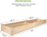 Raised Garden Bed 8 x 2 Ft Outdoor Natural Fir Wood Elevated Planter Garden Box for Vegetable Flower Herb