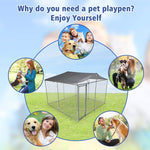 10' x 10' x 7.5' Outdoor Metal Dog Playpen For Your Puppy, Exercise Pens For Puppies, Chain Link Dog Kennel