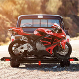 Motorcycle Carrier 500 LBS Hich Mounted, Heavy Steel Scooter Dirt Bike Carrier, Anti-tilt Locking, Stable Motorcycle Carrier Rack, Quick-Assembled, Easy-Used, Anti Wobble - Bosonshop