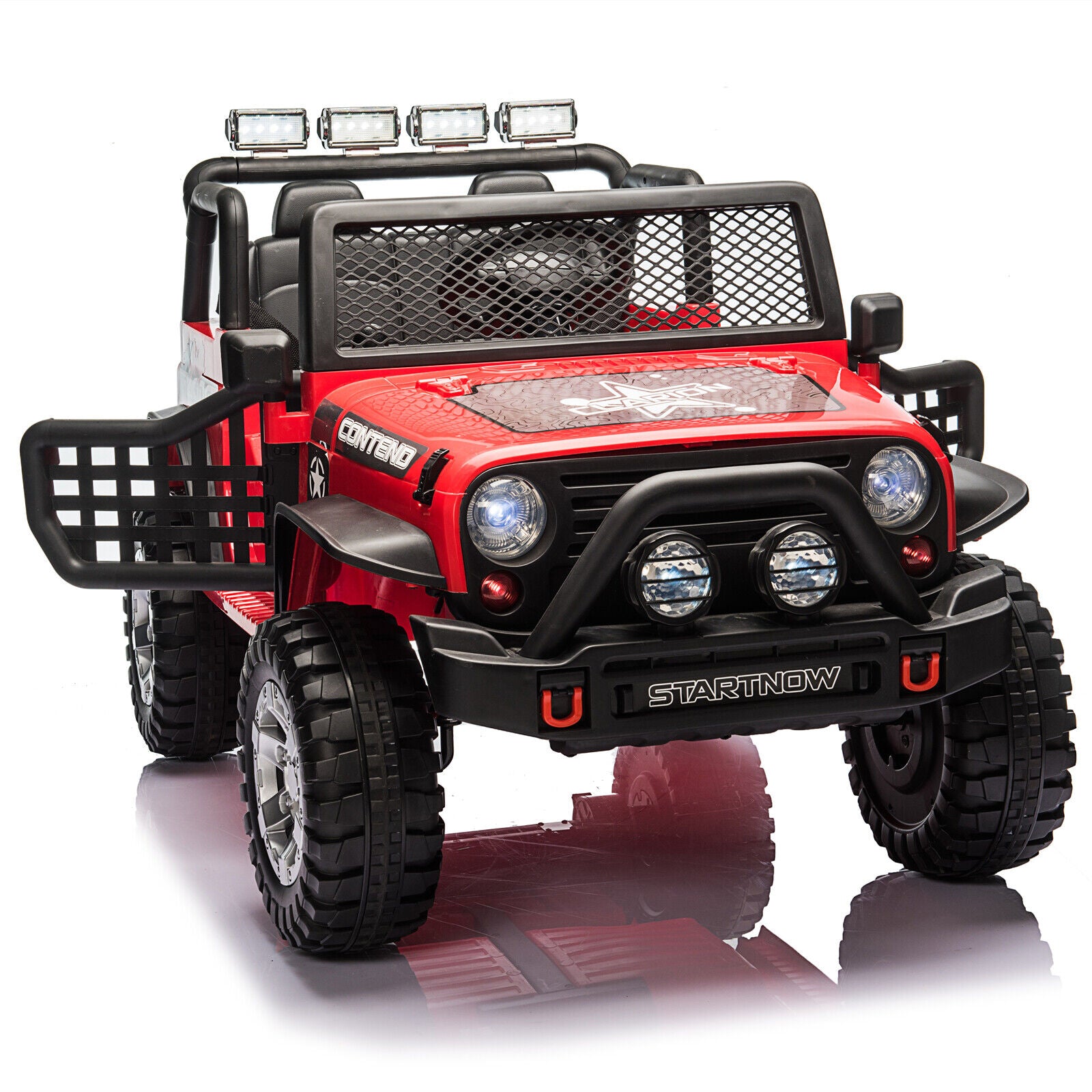 12V Electric Kids Ride On Car 2- Seat SUV Truck w/ Remote Control/ Spring Suspension/ LED Lights/ Bluetooth/ MP3
