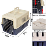 Plastic Cat & Dog Carrier Cage with Chrome Door Portable Pet Box Airline Approved, Medium