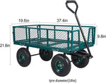Utility  Garden Cart Heavy Duty Wagon w/ Pneumatic Tires Removable Sides