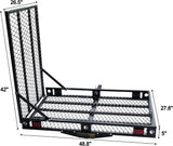 48.8" L x 27.8" W Trailer Hitch Cargo Carrier Utility Basket with 42" Folding Ramp, Fits 2-Inch Receiver