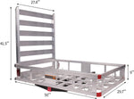 50" L x 29.7" W x 9" H Trailer Hitch Cargo Carrier Utility Basket with 41.5" Folding Wheelchair Ramp