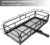 60" x 24" x 14" Heavy Duty Hitch Mount Cargo Carrier,  Cargo Rack Rear Luggage Basket Fits 2" Receiver
