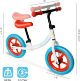 No Pedal Sport Kids Balance Bike Toddler Training Bicycle with Adjustable Handlebar and Seat for 3-5 Years